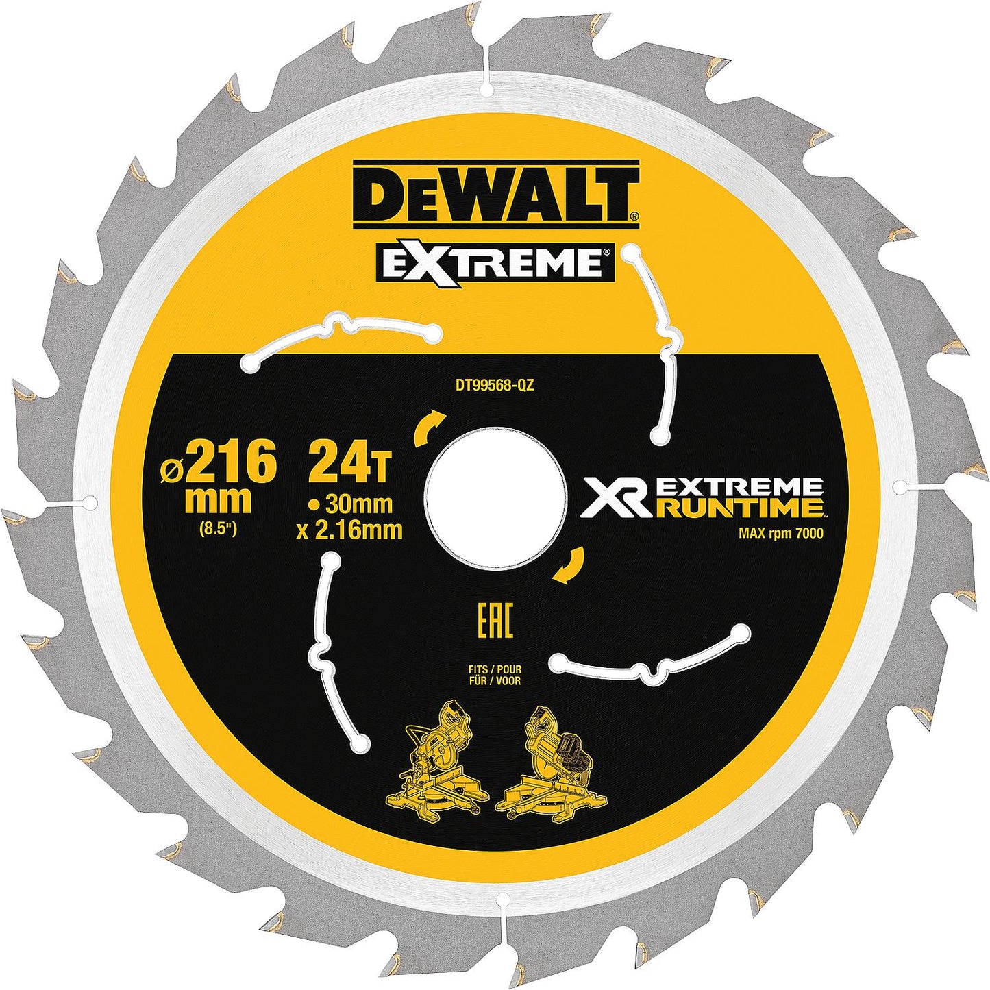 Kreissägeblatt Dewalt, XR Extreme Runtime, ø 190 x 30 mm