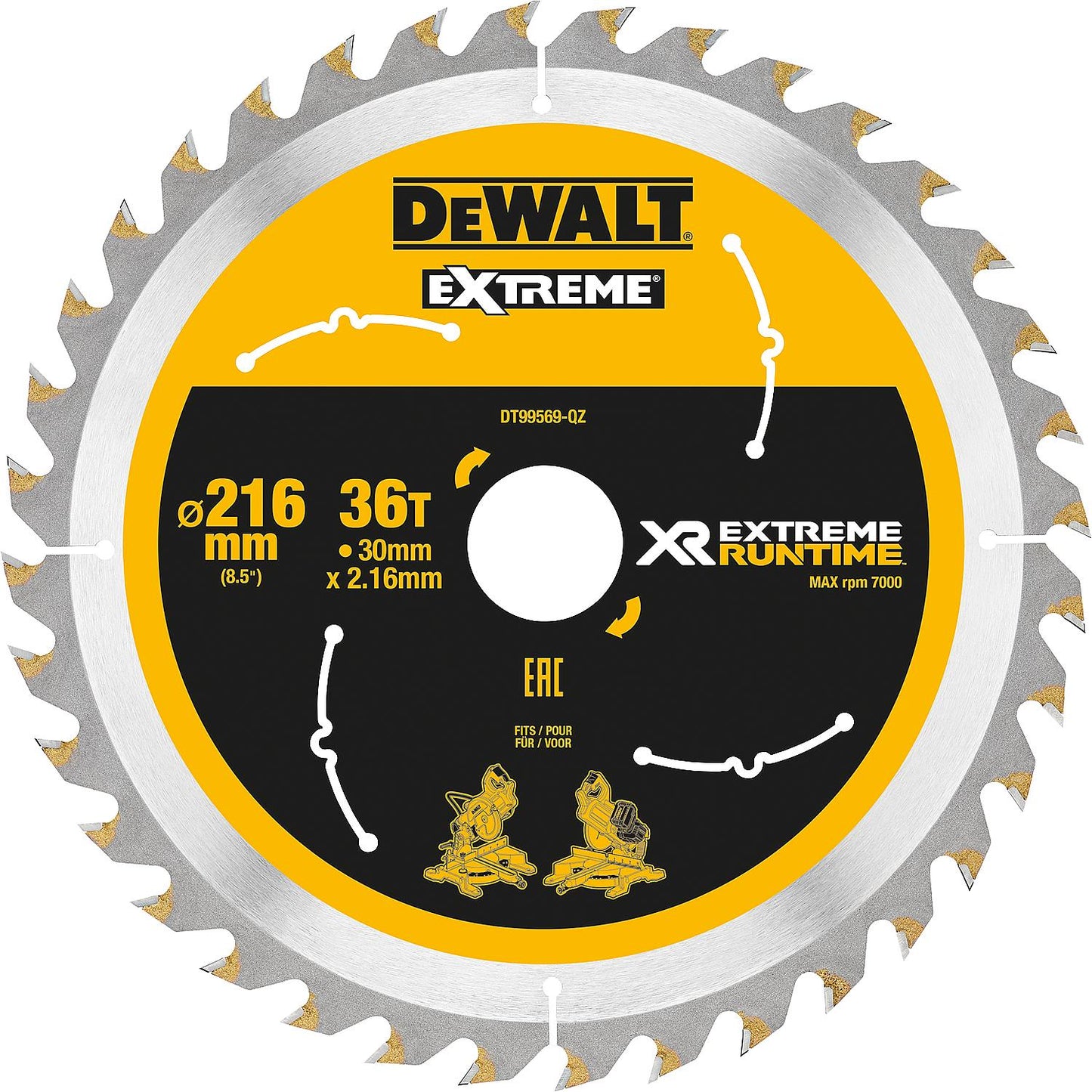 Kreissägeblatt Dewalt, XR Extreme Runtime, ø 190 x 30 mm