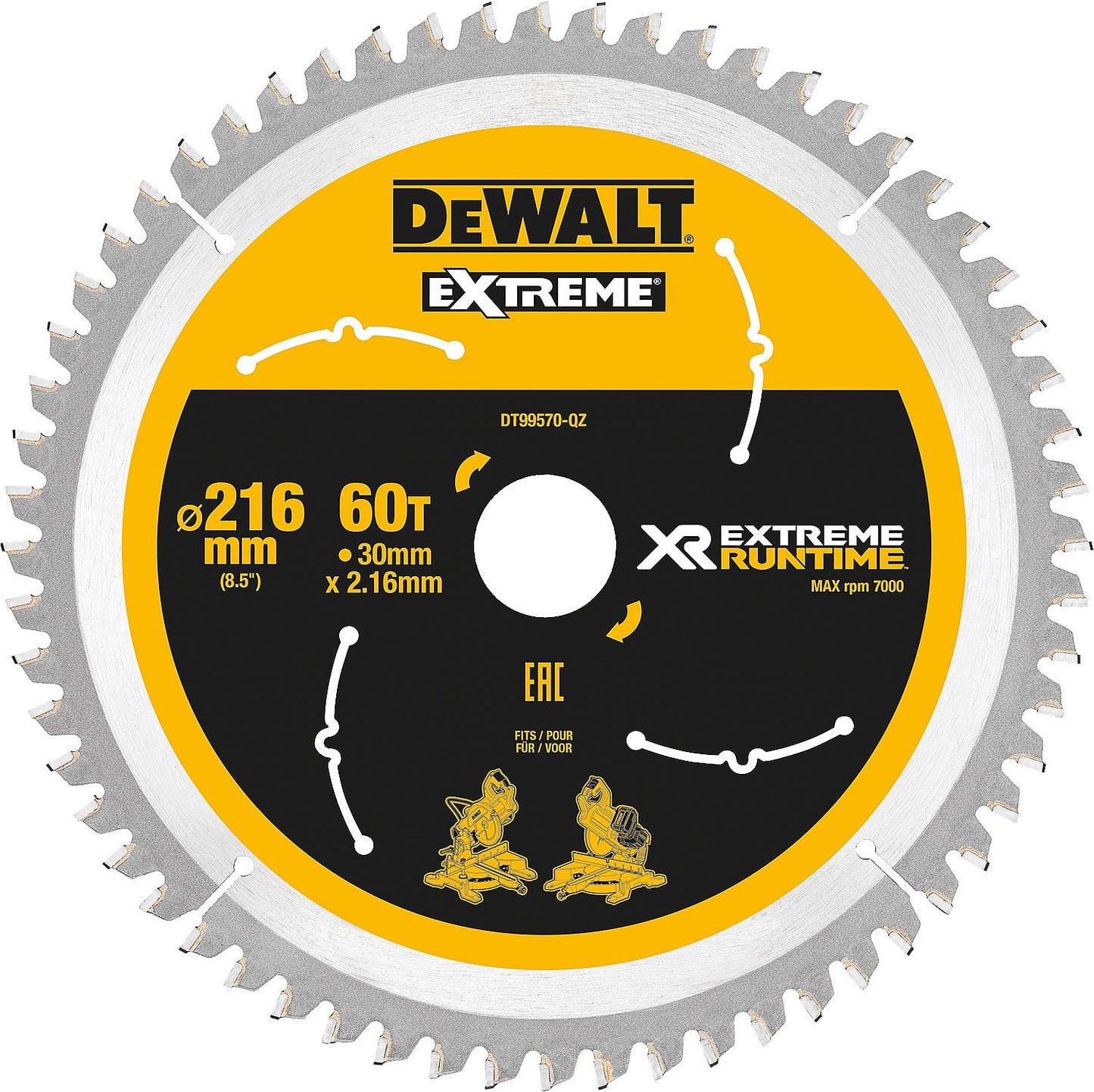 Kreissägeblatt Dewalt, XR Extreme Runtime, ø 190 x 30 mm