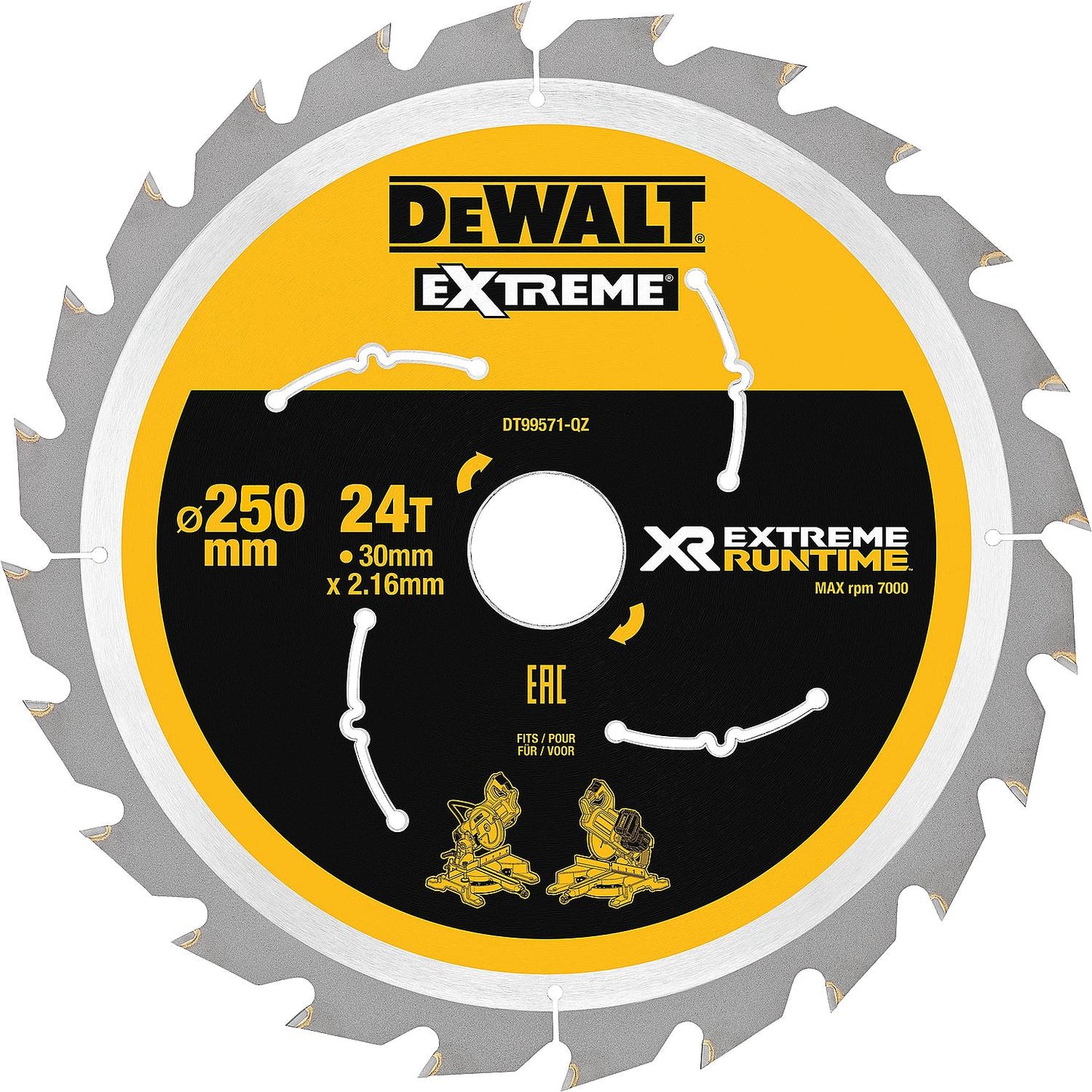 Kreissägeblatt Dewalt, XR Extreme Runtime, ø 190 x 30 mm