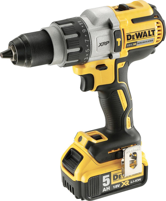 DeWALT 18V DCD996P2 cordless impact drill/driver with 2x 5.0 Ah batteries and charger