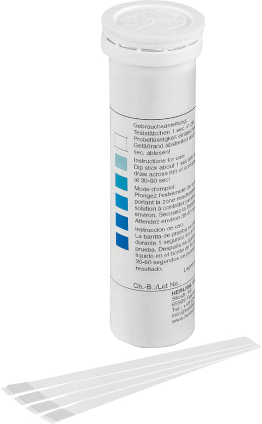 Bandelettes de test H₂O₂ 0-50 mg/l, 100 unités par boîte