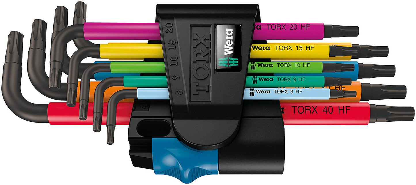 Jeu de 9 clés Torx WERA, code couleur T9 - T40