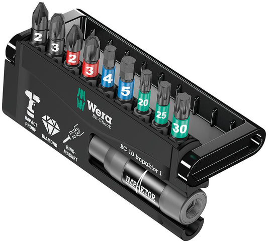 Bitset WERA Impaktor, diamantbeschichtet, 10-teilig für Schlagschrauber