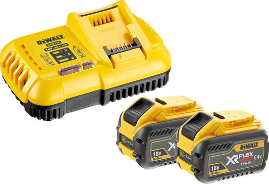 Akkus und Ladegerät DeWalt DCB118X2, 2 Akkus 54V mit 9,0 Ah und Ladegerät