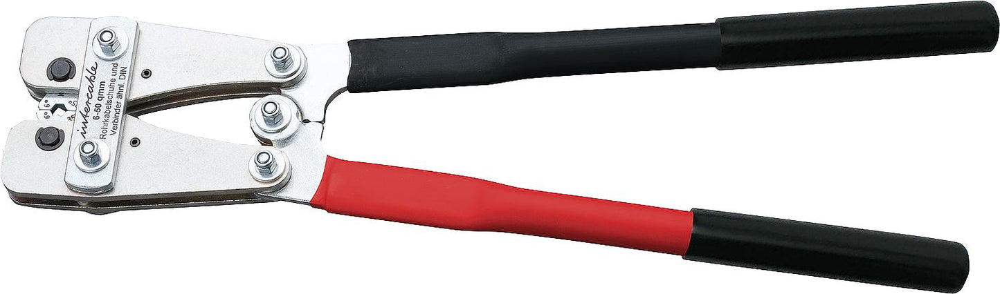 Mechanical crimping tool for tubular cable lugs and connectors 6-50 sq mm