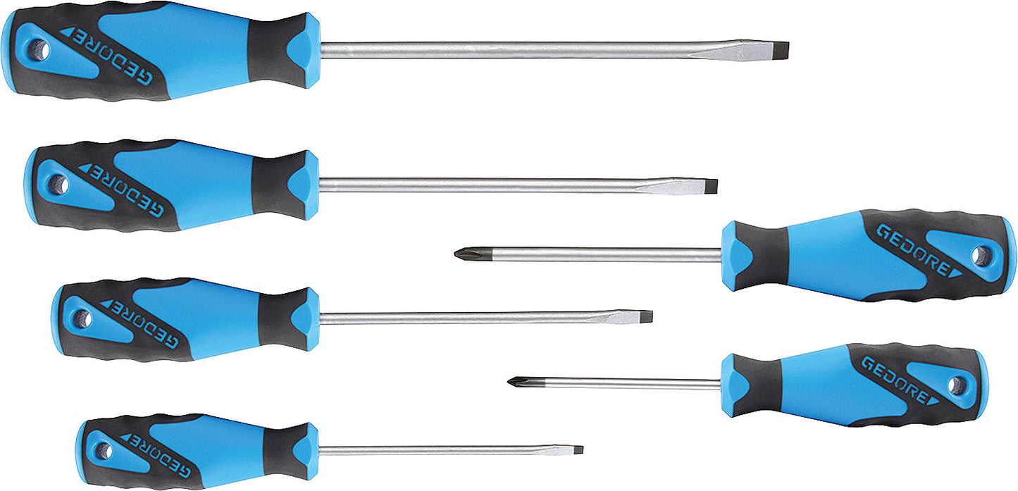 GEDORE 6-piece screwdriver set for slotted and Phillips screws