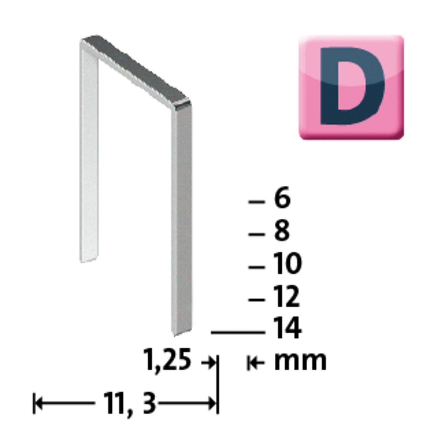 Agrafes Tacker type D 53 F/6 galvanisées, conditionnement : 1 200 pièces