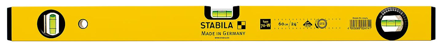 Wasserwaage Stabila Type 70W, 40cm, mit drehbarer Winkel-Libelle