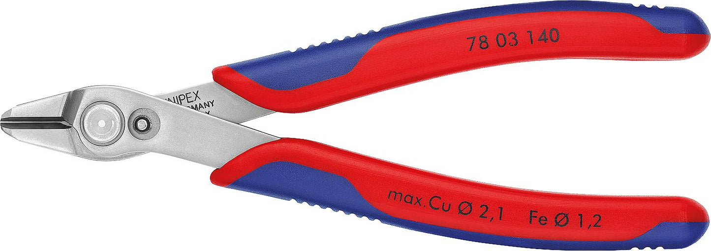 Pince coupante latérale KNIPEX Super Knips XL avec tête polie, longueur 140 mm