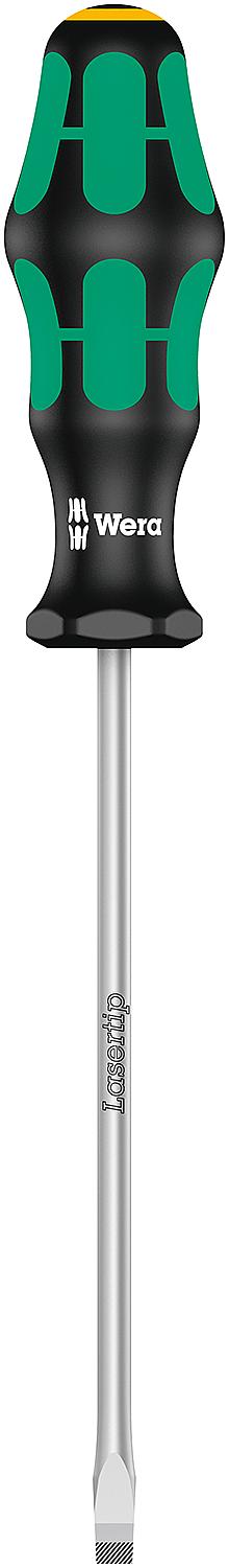 Wera 344 Kraftform Plus Series 300 slotted screwdriver, workshop blade, round blade, Lasertip point, SL6.5 x 1.2 x 150 mm