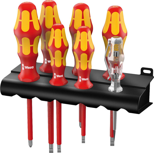 WERA Kraftform Plus VDE 7-piece insulated screwdriver set. Phillips and slotted screwdrivers. PZ