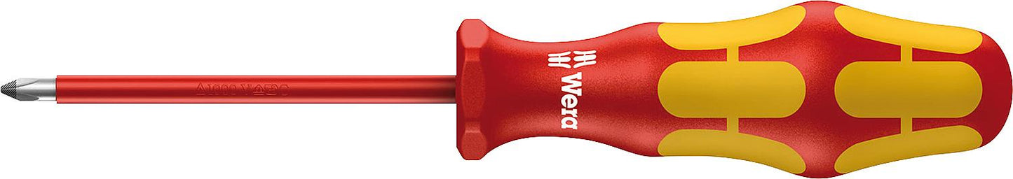 Wera 162 i VDE Phillips screwdriver, Kraftform Plus series 100 VDE, Lasertip tip, PH1 x 80 mm