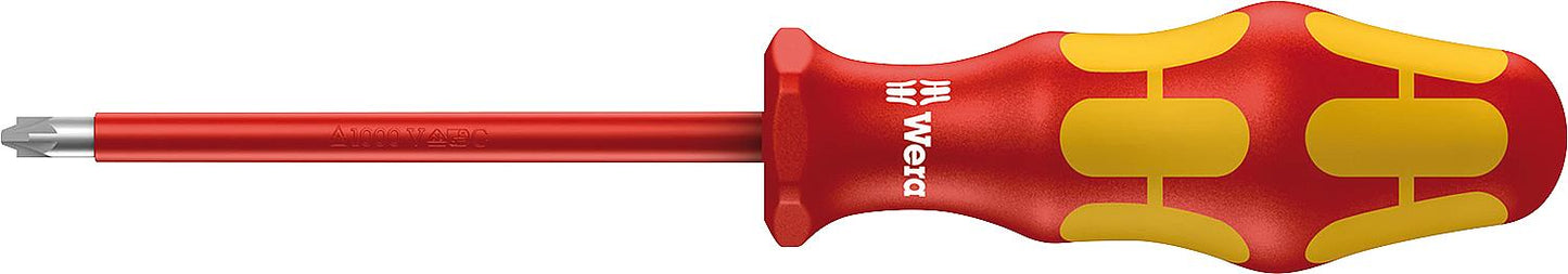 VDE-PlusMinus Pozidriv/Schlitz-Schraubendreher Wera 165 i Kraftform Plus-Serie 100 VDE, Lasertip-Spitze, SL/PZ1 x 80 mm