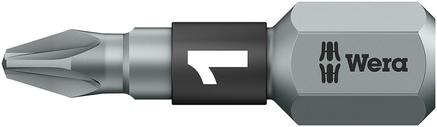 Wera 855/1 BTZ Pozidriv bit with 1/4" drive, short, tough, with BiTorsion zone, PZ2 x 25 mm