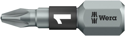 Wera 855/1 BTZ Pozidriv bit with 1/4" drive, short, tough, with BiTorsion zone, PZ2 x 25 mm