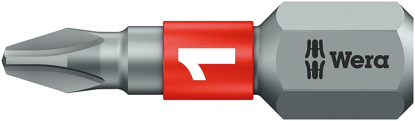 Wera 851/1 BTZ Phillips bit with 1/4" drive, short, tough with BiTorsion zone, PH1 x 25 mm