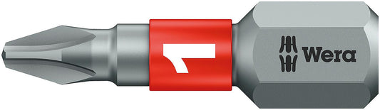Wera 851/1 BTZ Phillips bit with 1/4" drive, short, tough with BiTorsion zone, PH1 x 25 mm