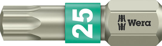Wera 3867/1 TS Torx® bit with 1/4" drive, short, stainless steel with torsion zone, T10 x 25 mm