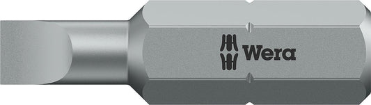 Wera 800/1 Z slotted bit with 1/4" drive, metric, short, tough, SL4.5 x 0.6 x 25 mm