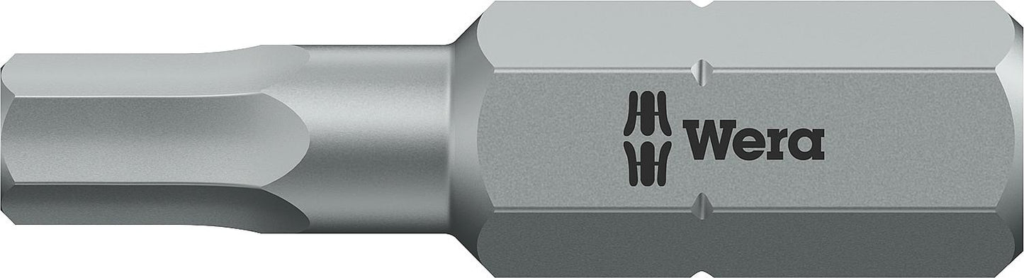 Wera 840/1 Z internal hexagon bit with 1/4" drive, metric, short, tough, Hex-Plus, SW 4.0 x 25 mm