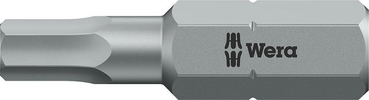 Wera 840/1 Z internal hexagon bit with 1/4" drive, metric, short, tough, Hex-Plus, SW 4.0 x 25 mm
