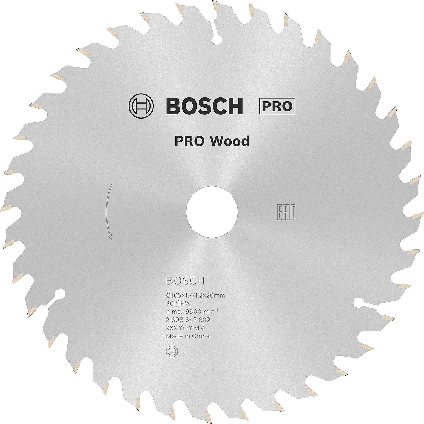 Lame de scie circulaire BOSCH Ø 165 x 20 à 12 dents pour coupes longitudinales et transversales dans le bois