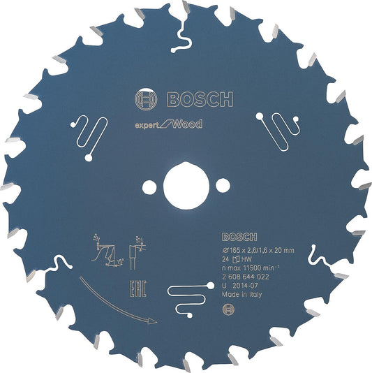 BOSCH circular saw blade Ø 165 x 20 with 24 teeth for universal use in wood