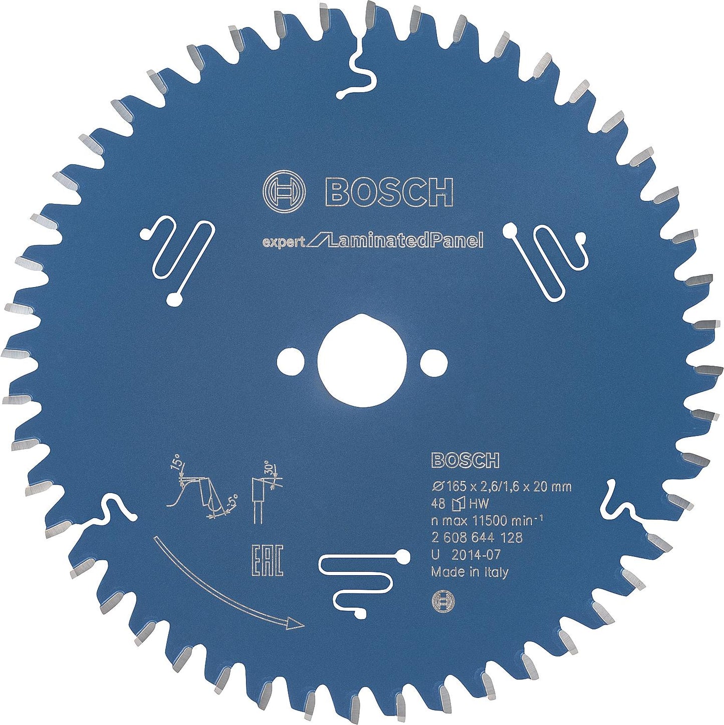 BOSCH circular saw blade Ø 165 x 20 with 48 teeth for veneered wood