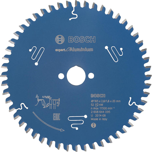 BOSCH circular saw blade Ø 165 x 20 with 52 teeth for aluminum