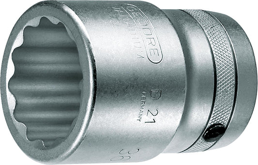 GEDORE 1" socket wrench insert, 12-point, short, 36 mm wrench size, 70 mm length