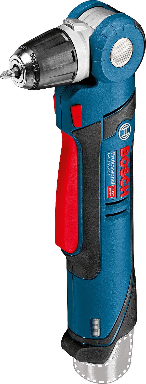 BOSCH 12V GWB 12V-10 cordless angle drill with 2 x 2.0 Ah batteries and charger