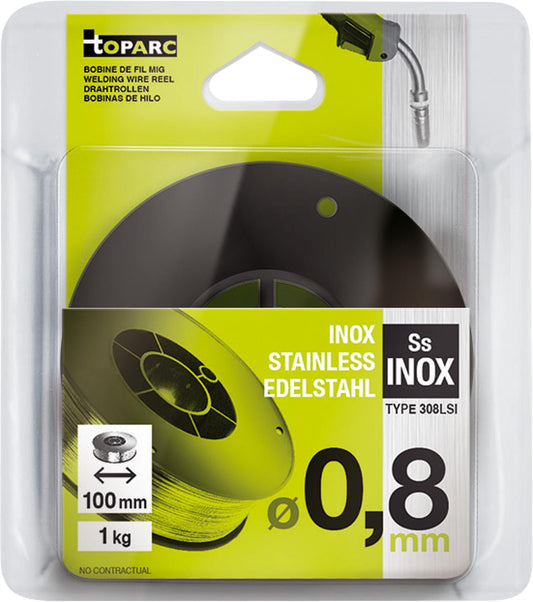 Solid wire spool stainless steel Ø 0.8 mm, spool Ø 100 mm