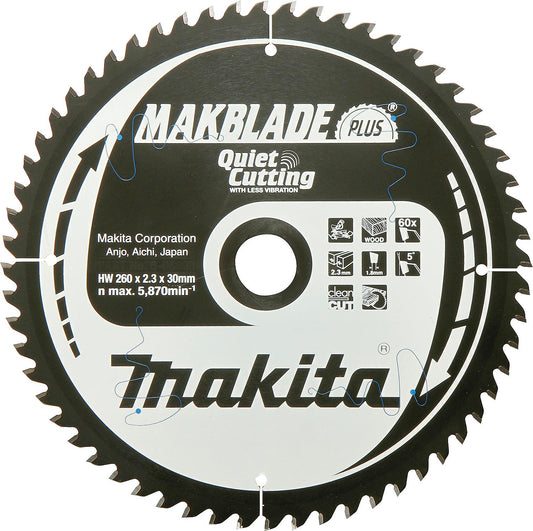 MAKITA circular saw blade Ø 260 x 30 mm, 60 teeth, for wood