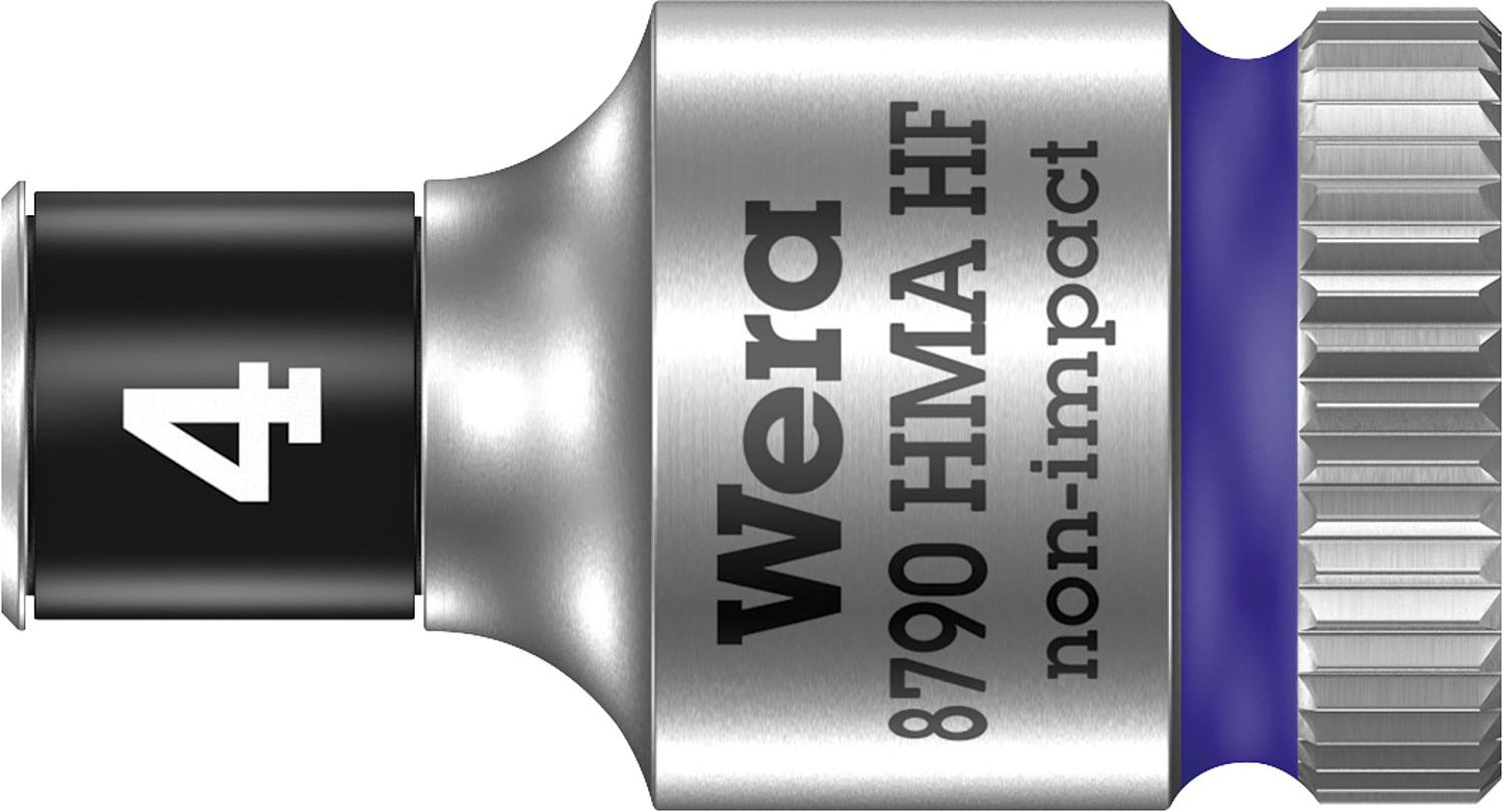 Wera 8790 HMA HF external hexagon socket wrench insert with 1/4" drive, metric, short, with holding function, 4.0 x 23 mm