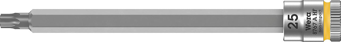 Wera 8767 A HF Torx® socket insert, bit socket with 1/4" drive, long, with holding function, T25 x 100 mm