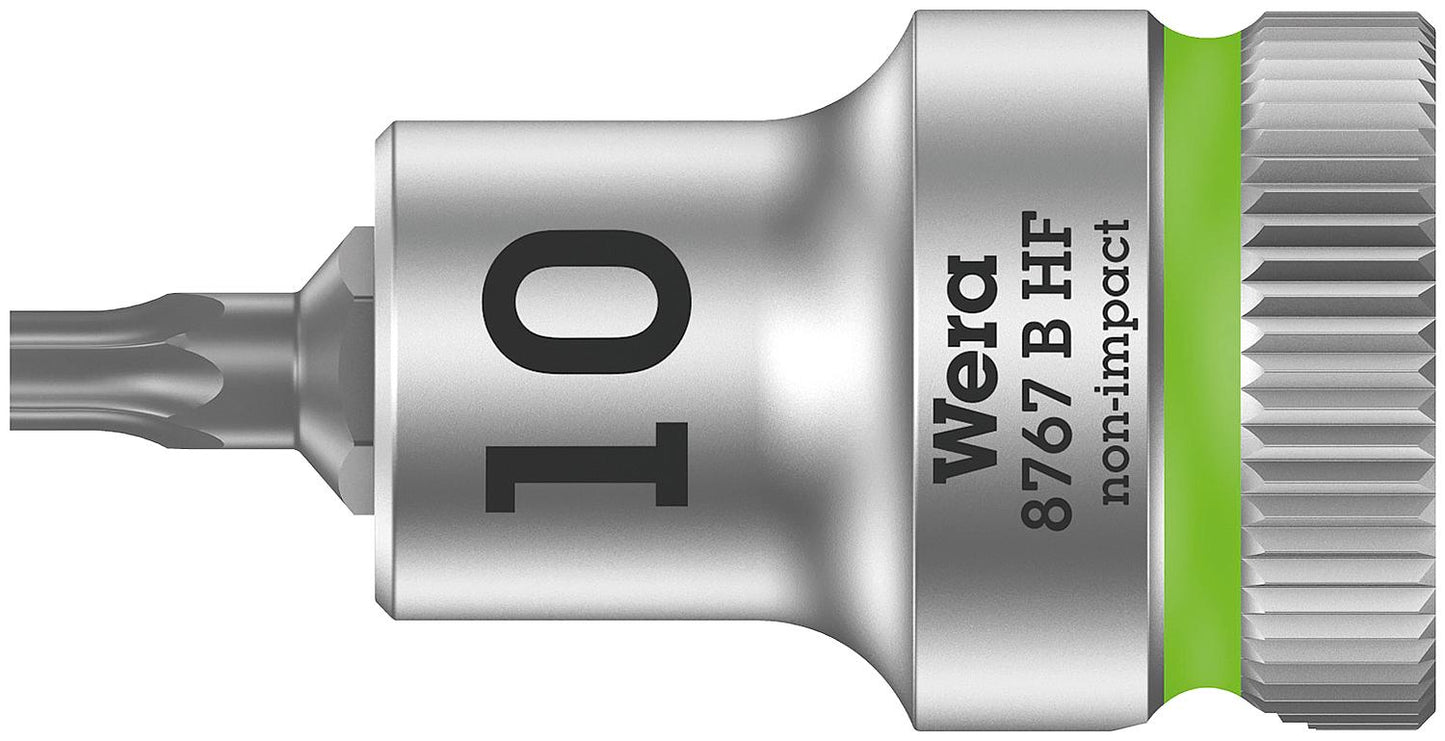 Wera 8767 B HF Torx® socket insert, bit socket with 3/8" drive, short, with holding function, T10 x 35 mm