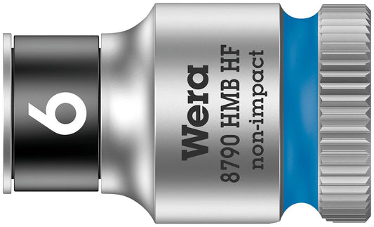 Wera 8790 HMB HF external hexagon socket wrench insert with 3/8" drive, metric, short, with holding function, 6.0 x 29 mm