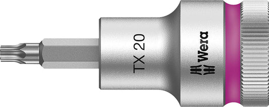 Wera 8767 C HF Torx® socket insert, bit socket with 1/2" drive, short, with holding function, T20 x 60 mm