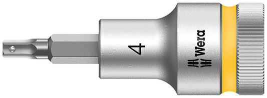 Wera 8740 C HF hex socket insert with 1/2" drive, metric, short, with holding function, 4.0 x 60 mm