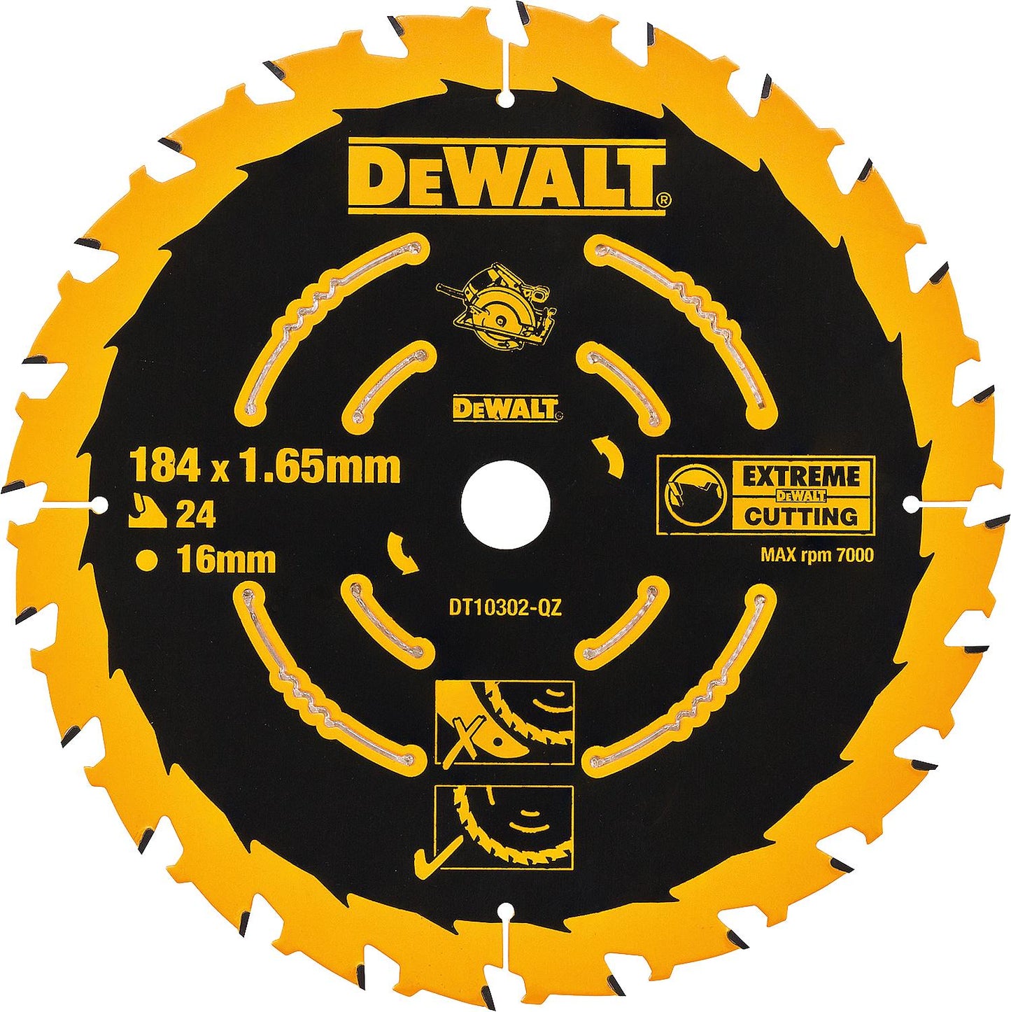 DeWALT Extreme circular saw blade Ø 184x16x1.65mm with 24 teeth