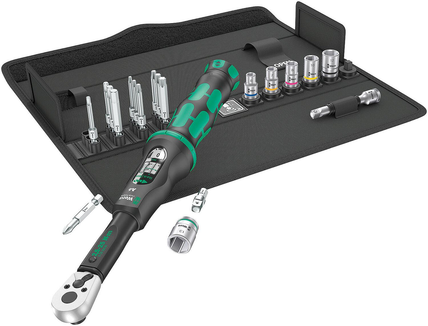 WERA 20-piece torque wrench set with torque wrenches 2.5 - 25 Nm