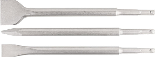 Coffret de 3 ciseaux à bois HELLER® avec tige SDS-Plus : ciseaux pointus, plats et bêches