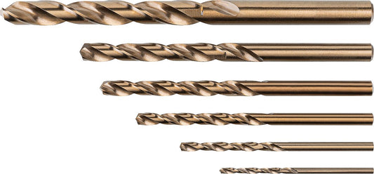 Edelstahlbohrerset HELLER® 6-tlg Cobalt HSS-CO DIN 338 RN Ø 2,0 - 8,0 mm