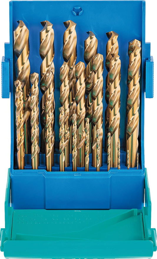 Edelstahlbohrerset HELLER®25-tlg Cobalt HSS-CO DIN 338 RN Ø 1,0 - 13,0 in 0,5 mm Schritten