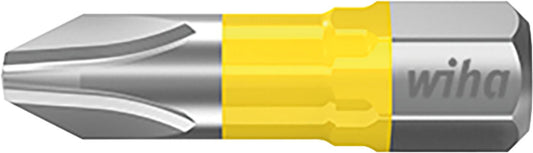 Wiha 7011Y Phillips Y-Bit for power screwdrivers with 1/4" drive, short, with torsion zone, PH1 x 25 mm, pack of 5