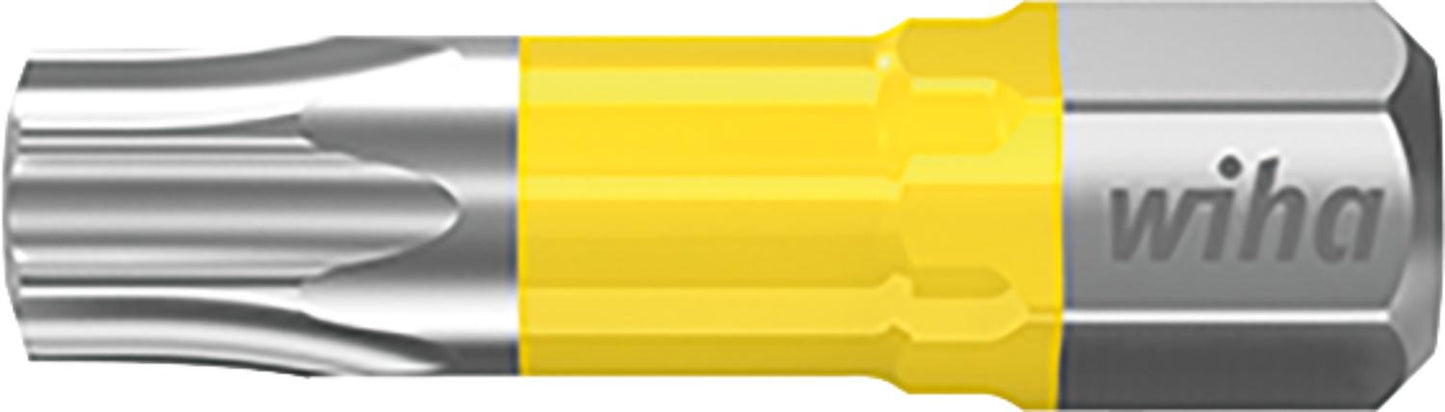 Wiha 7015Y Torx® Y-Bit for power screwdrivers with 1/4" drive, short, with torsion zone, T10 x 25 mm, pack of 5
