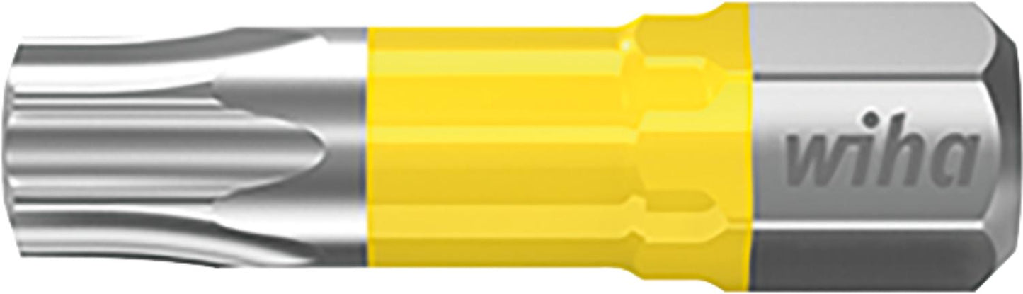 Wiha 7015Y Torx® Y-Bit for power screwdrivers with 1/4" drive, short, with torsion zone, T10 x 25 mm, pack of 5
