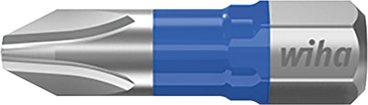 Wiha 7011T Phillips T-bit screwdriver bit with 1/4" drive, short, with torsion zone, PH1 x 25 mm, pack of 5