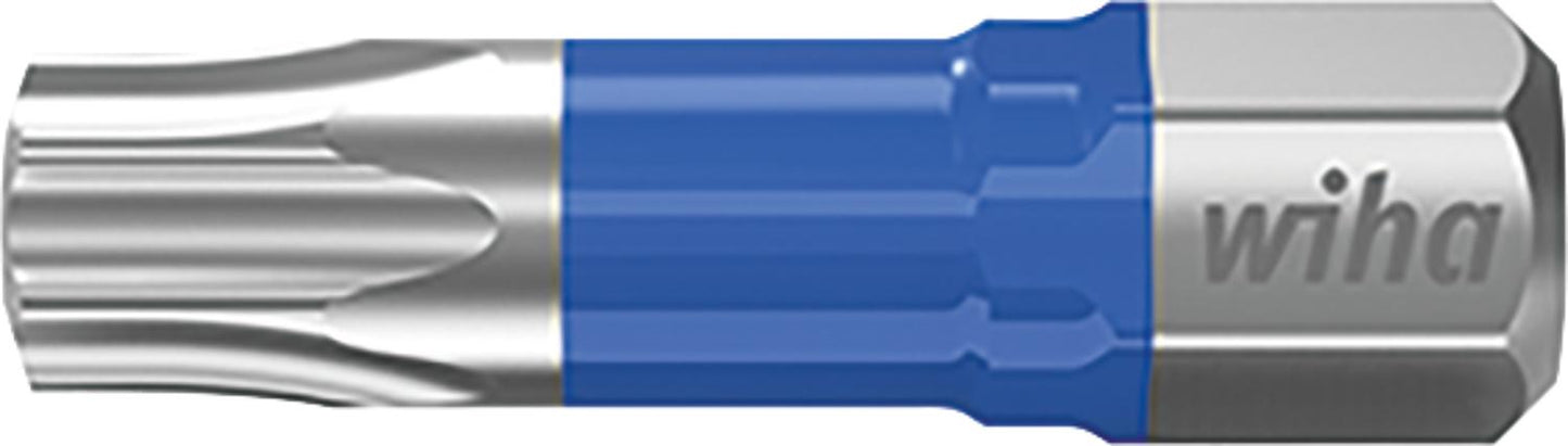 Wiha 7015T Torx® T-bit impact screwdriver with 1/4" drive, short, with torsion zone, T10 x 25 mm, pack of 5